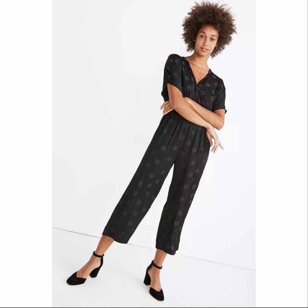 NWT Madewell Petite Jumpsuit in Dot Jacquard